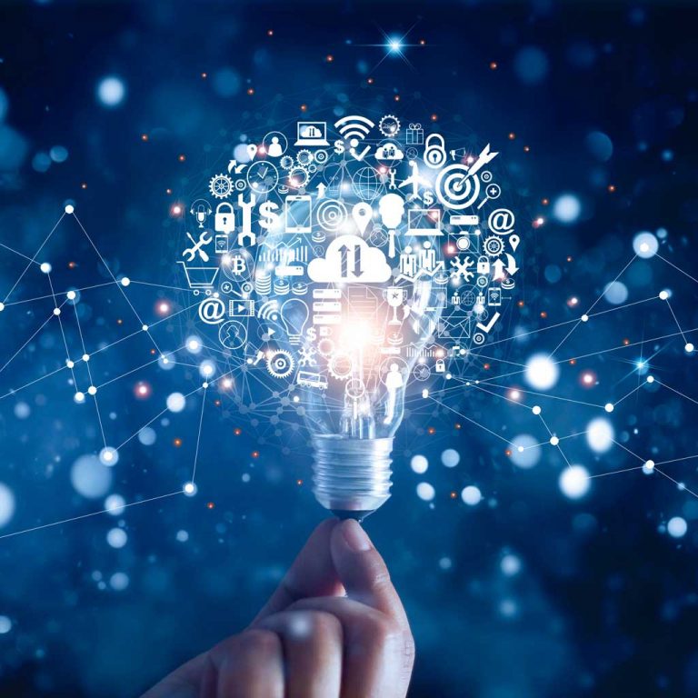 Hand-holding-light-bulb-and-business-digital-marketing-innovation-technology-icons-on-network-connection,-blue-background-1127257350_4500x3433